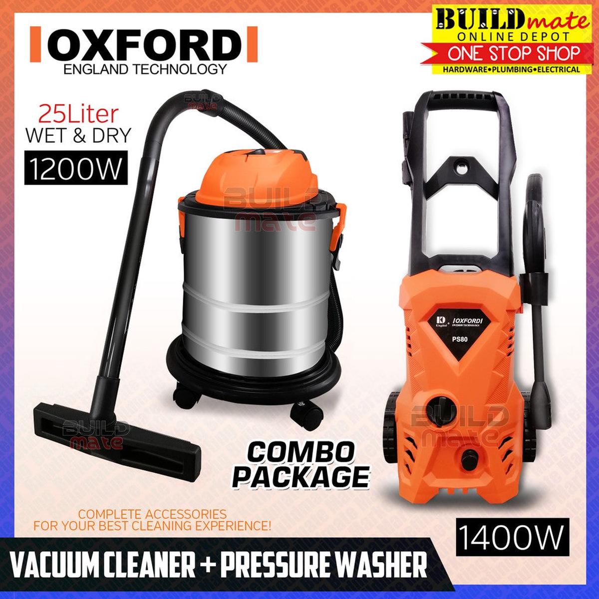 [COMBO] OXFORD COMBO 25L Wet & Dry Vacuum Cleaner OXVC-25L + OXFORD Pressure Washer  PS80BUILDMATE