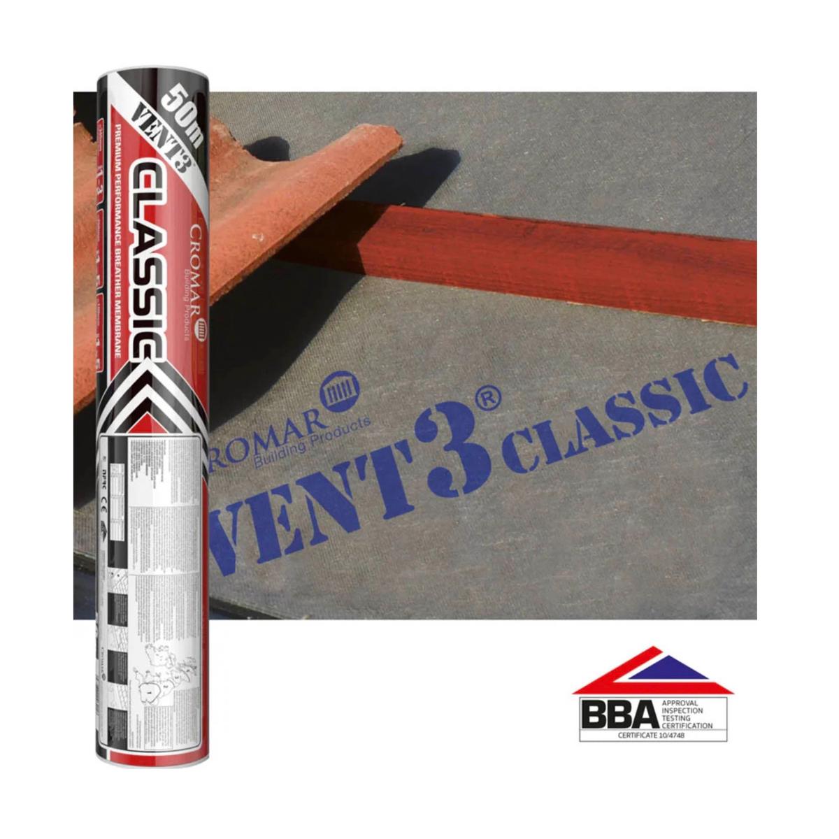 Cromar Breathable Membrane Felt Vent 3 Classic 115gm - 1.5 metre x 50 Metre
