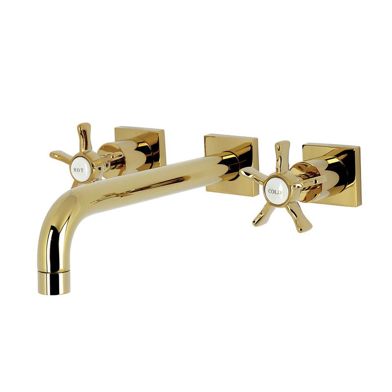 Kingston Sona KS6022NX - Hamilton Two-Handle 3-Hole Wall Mount Roman Tub Faucet, Polished Brass
