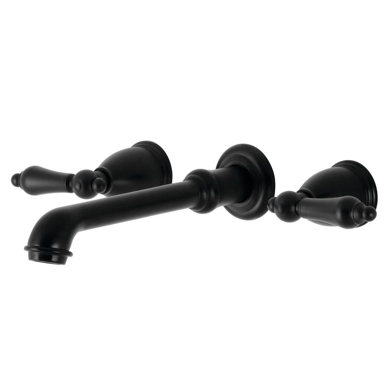 Kingston Tulare KS7020AL - English Country Two-Handle 3-Hole Wall Mount Roman Tub Faucet, Matte Black