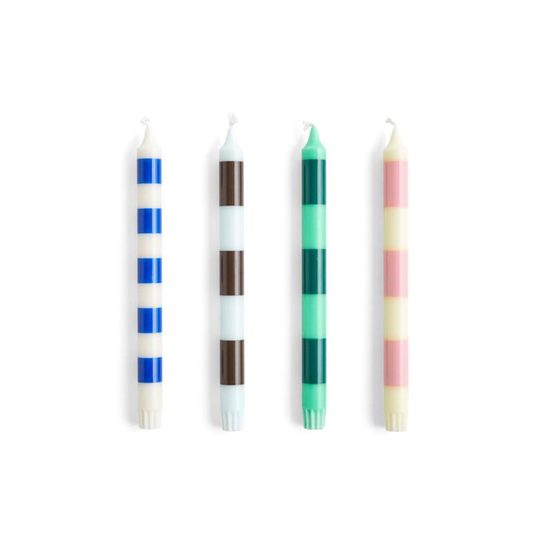 Stripe candle / set of 4 Crisp