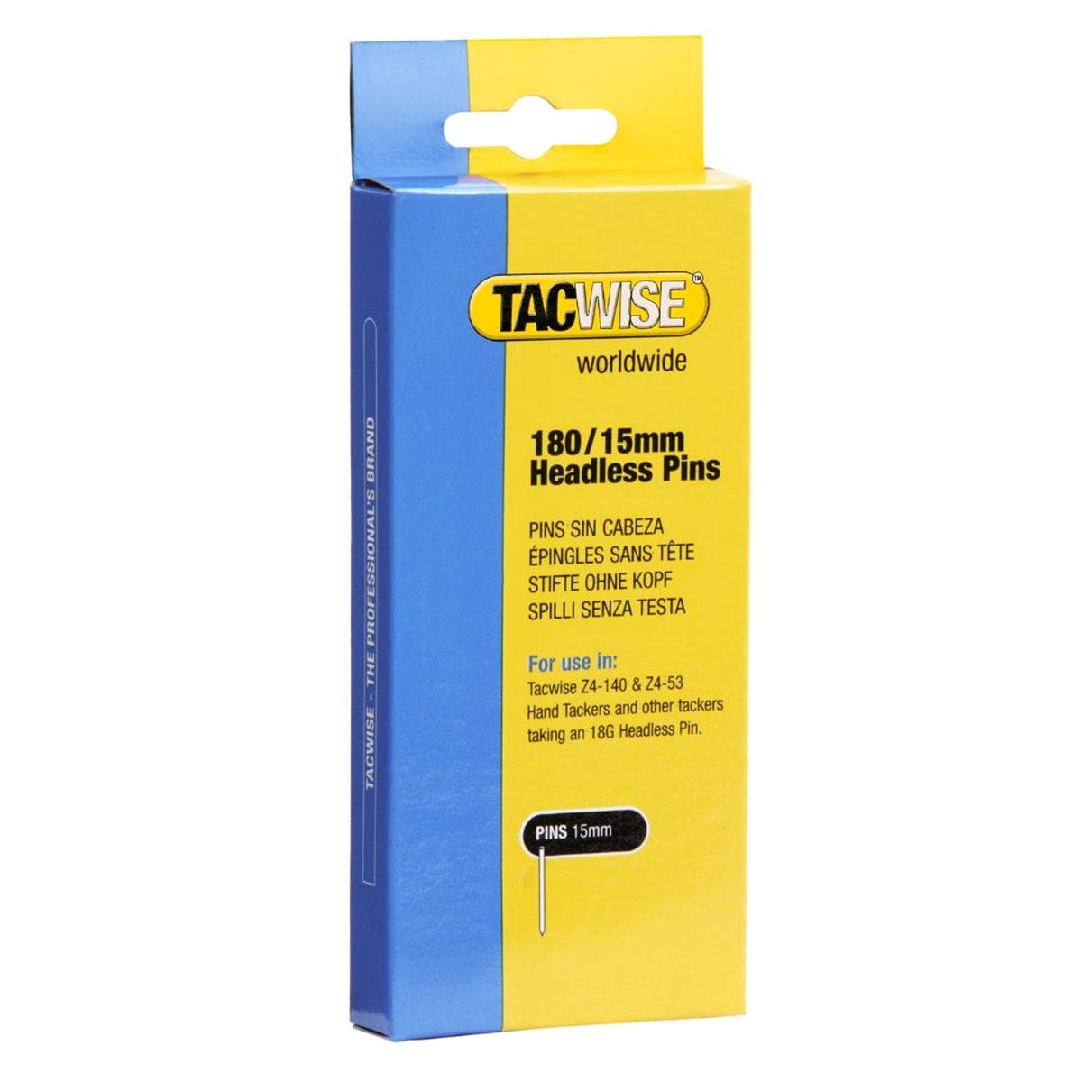 Tacwise Type 180 Collated Headless Pin Nails 15mm - 2000 Pack