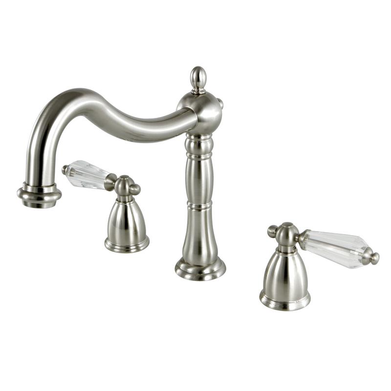 Kingston Heirloom KS1348WLL - Wilshire Two-Handle 3-Hole Deck Mount Roman Tub Faucet, Brushed Nickel