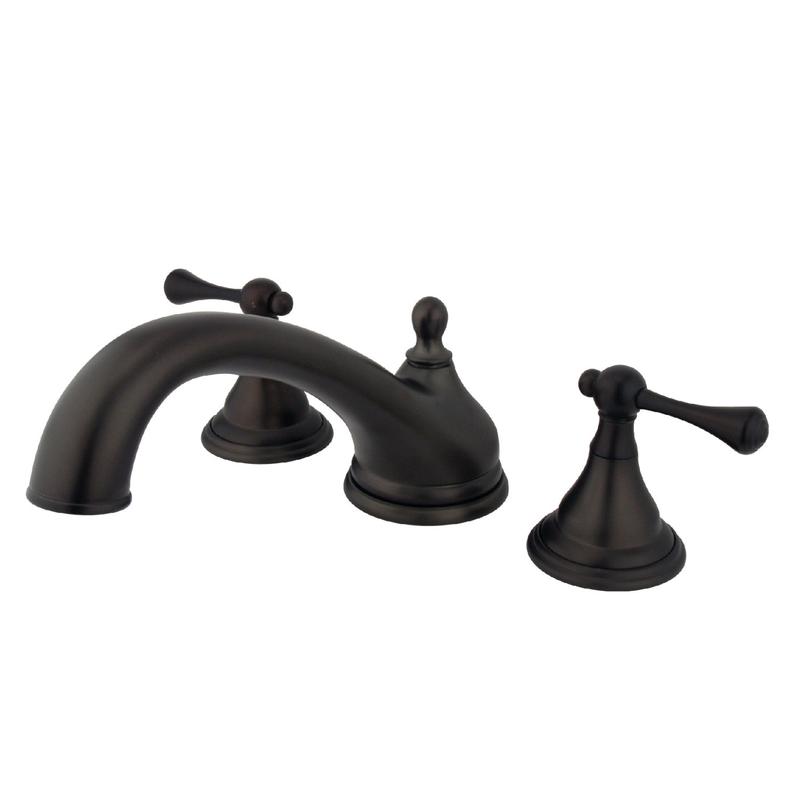 Kingston Tulare KS5535BL - Vintage Two-Handle 3-Hole Deck Mount Roman Tub Faucet, Oil Rubbed Bronze