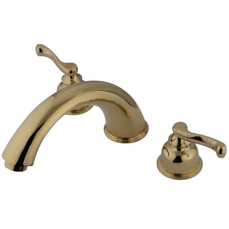 Kingston Tulare KS8362FL - Royale Two-Handle 3-Hole Deck Mount Roman Tub Faucet, Polished Brass