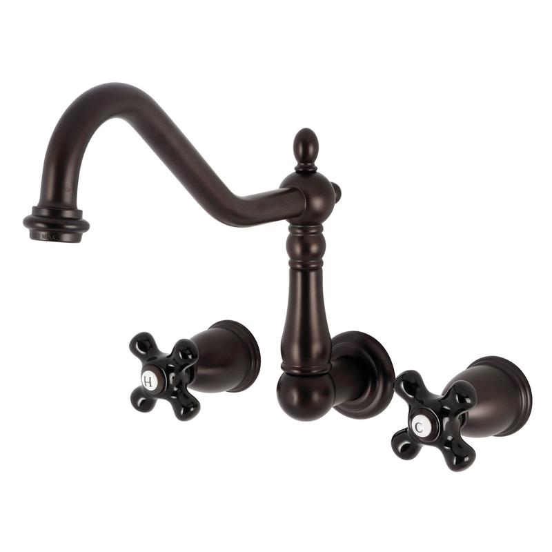 Kingston Heirloom KS1025PKX - Duchess Two-Handle 3-Hole Wall Mount Roman Tub Faucet, Oil Rubbed Bronze