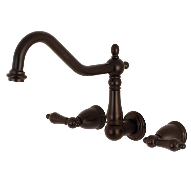 Kingston Heirloom KS1025AL - Heritage Two-Handle 3-Hole Wall Mount Roman Tub Faucet, Oil Rubbed Bronze