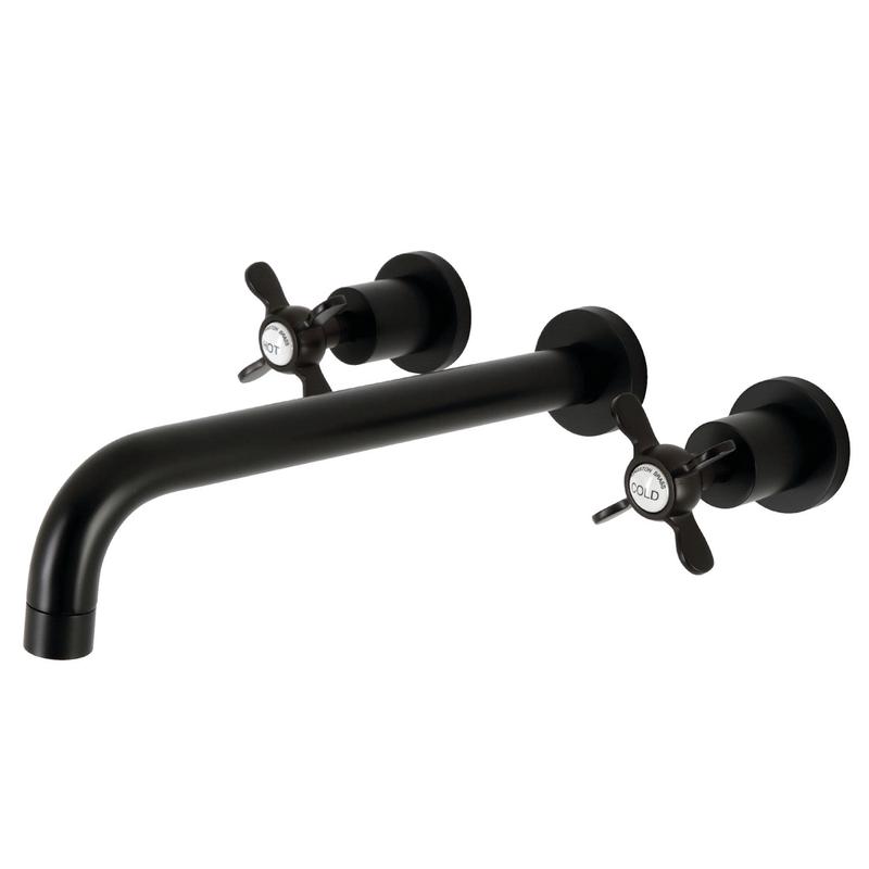 Kingston Tulare KS8050BEX - Essex Two-Handle 3-Hole Wall Mount Roman Tub Faucet, Matte Black